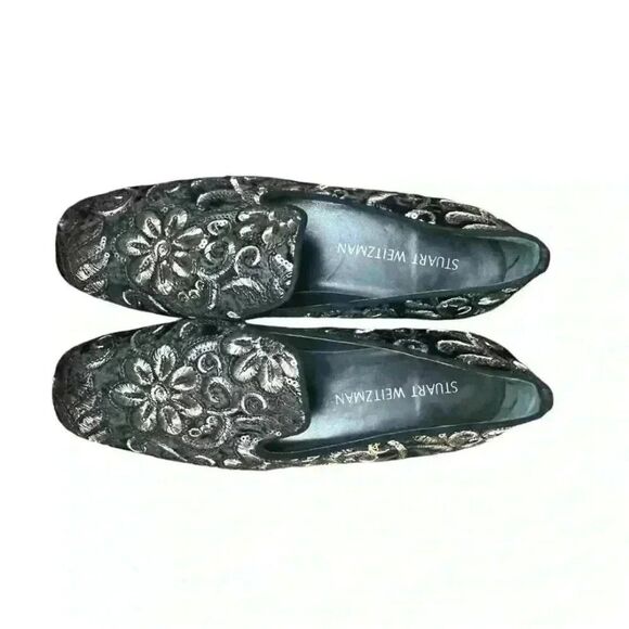 Stuart Weitzman Gold Sequin Loafers Size 9 EUC - Picture 2 of 5